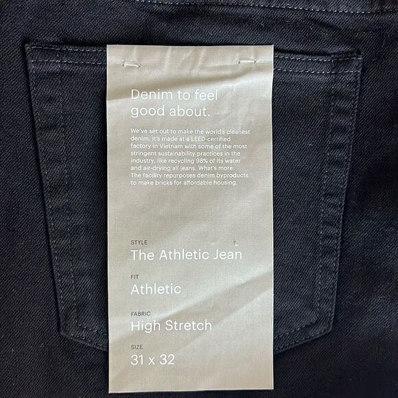 NWT Everlane The Athletic 4-Way Stretch Organic Jean Uniform in Black Size 31x32 - Picture 3 of 14